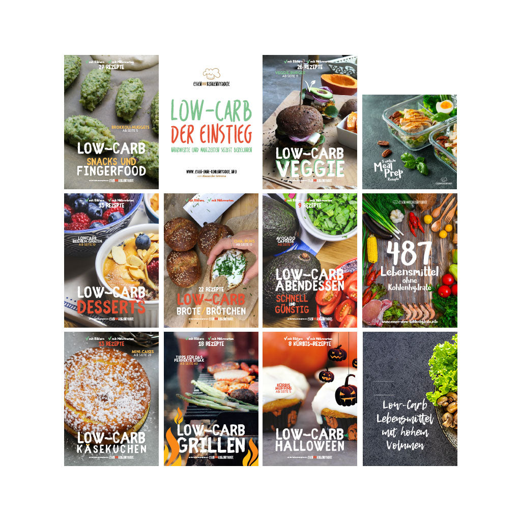 Low-Carb Ebook-Bundle (12 Ebooks, 136 Rezepte, 387 Seiten)