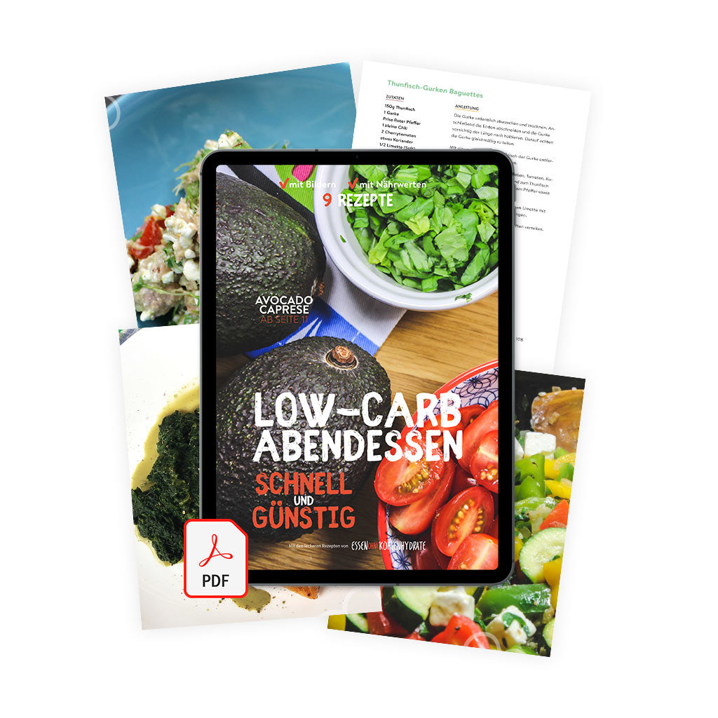 Low-Carb Abendessen (Ebook, 9 Rezepte, 23 Seiten)