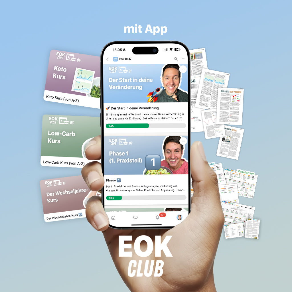 EOK Club (mit Kursen, Low-Carb & Keto, Community, Ernährungsplänen, KI und App)