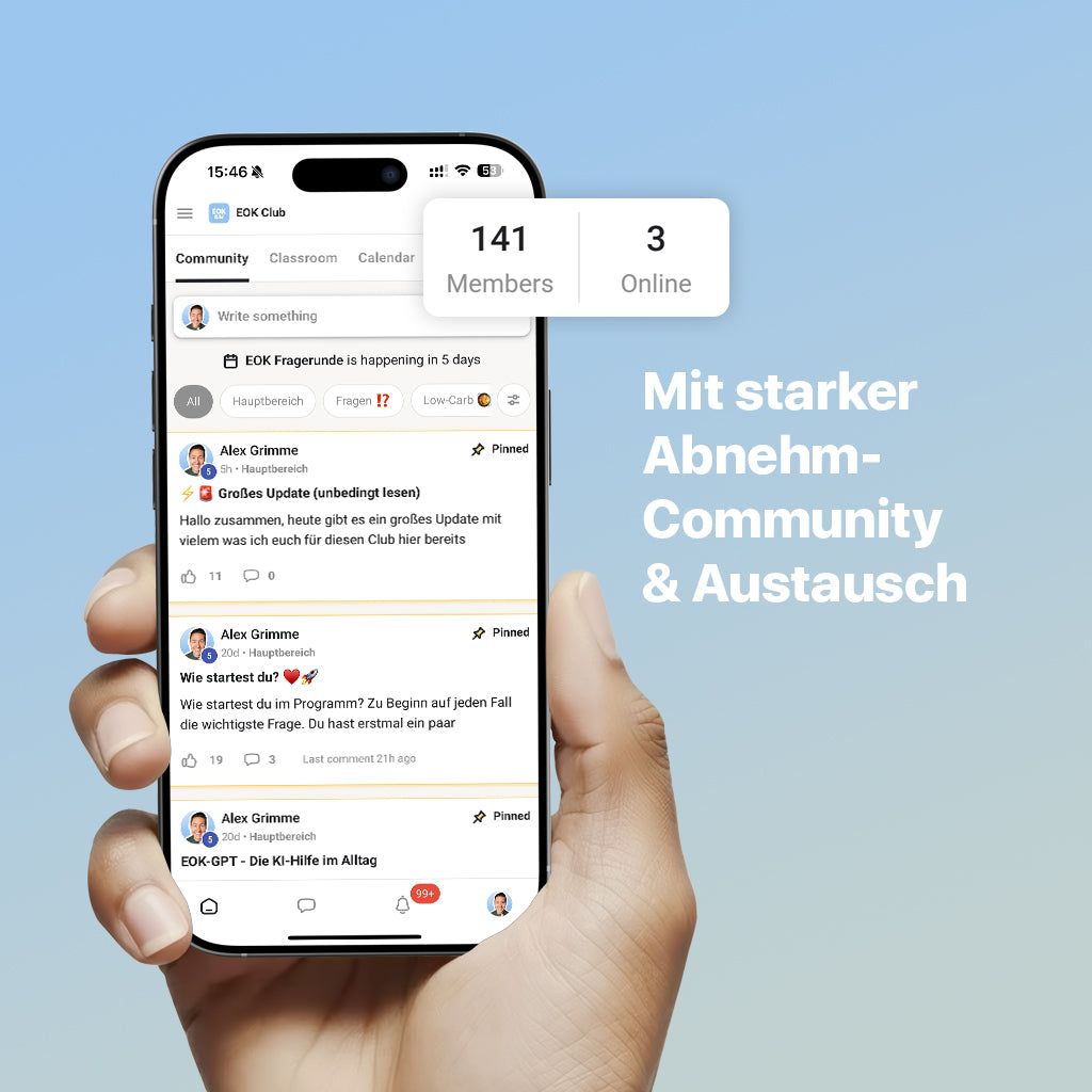 EOK Club (mit Kursen, Low-Carb & Keto, Community, Ernährungsplänen, KI und App)