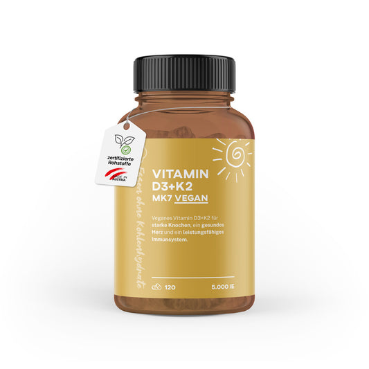 Vitamin D3+K2 Depot (MK7 all-trans) vegan (im Braunglas)