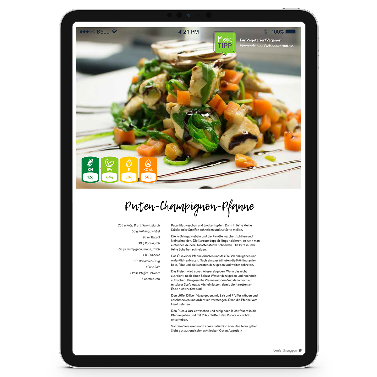 Low-Carb 4-Wochen Ernährungsplan (als Ebook)