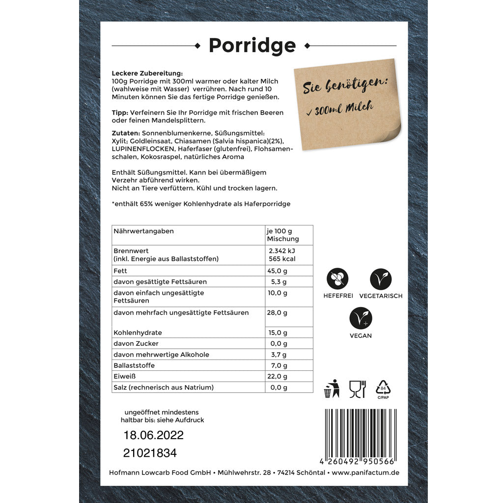 Low-Carb Porridge-Mischung