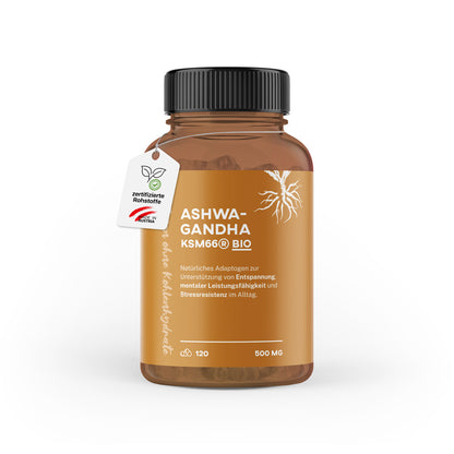 Bio-Ashwagandha KSM66® (im Braunglas)