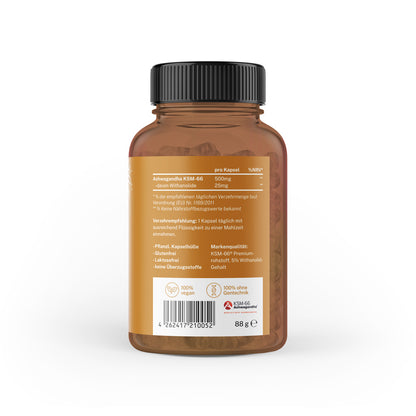 Bio-Ashwagandha KSM66® (im Braunglas)