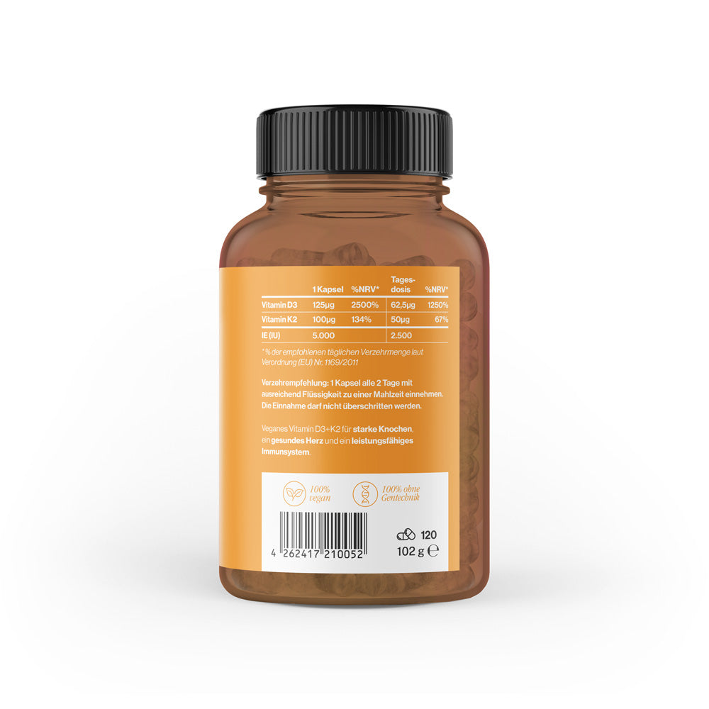Vitamin D3+K2 Depot (MK7 all-trans) vegan (im Braunglas)