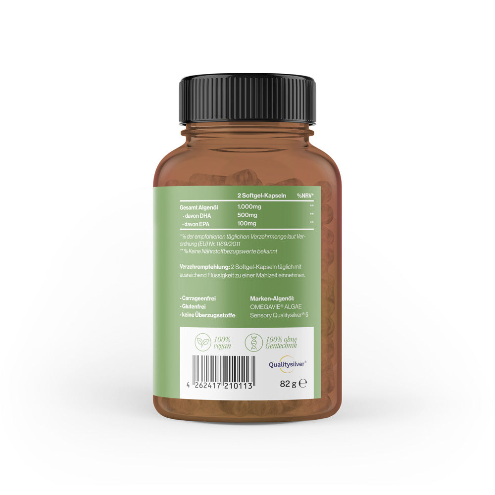 Omega-3 Algenöl vegan (im Braunglas)