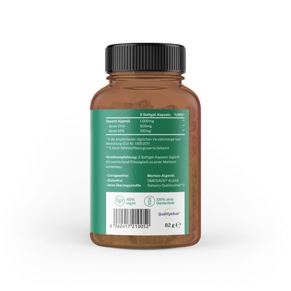 Omega-3 Algenöl vegan (im Braunglas)