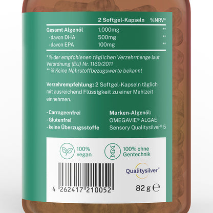 Omega-3 Algenöl vegan (im Braunglas)