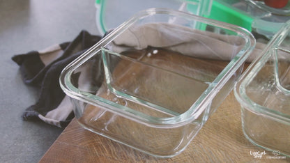 Meal Prep Frischhaltedosen aus Glas 4er Set (2er/3er-Teilung)