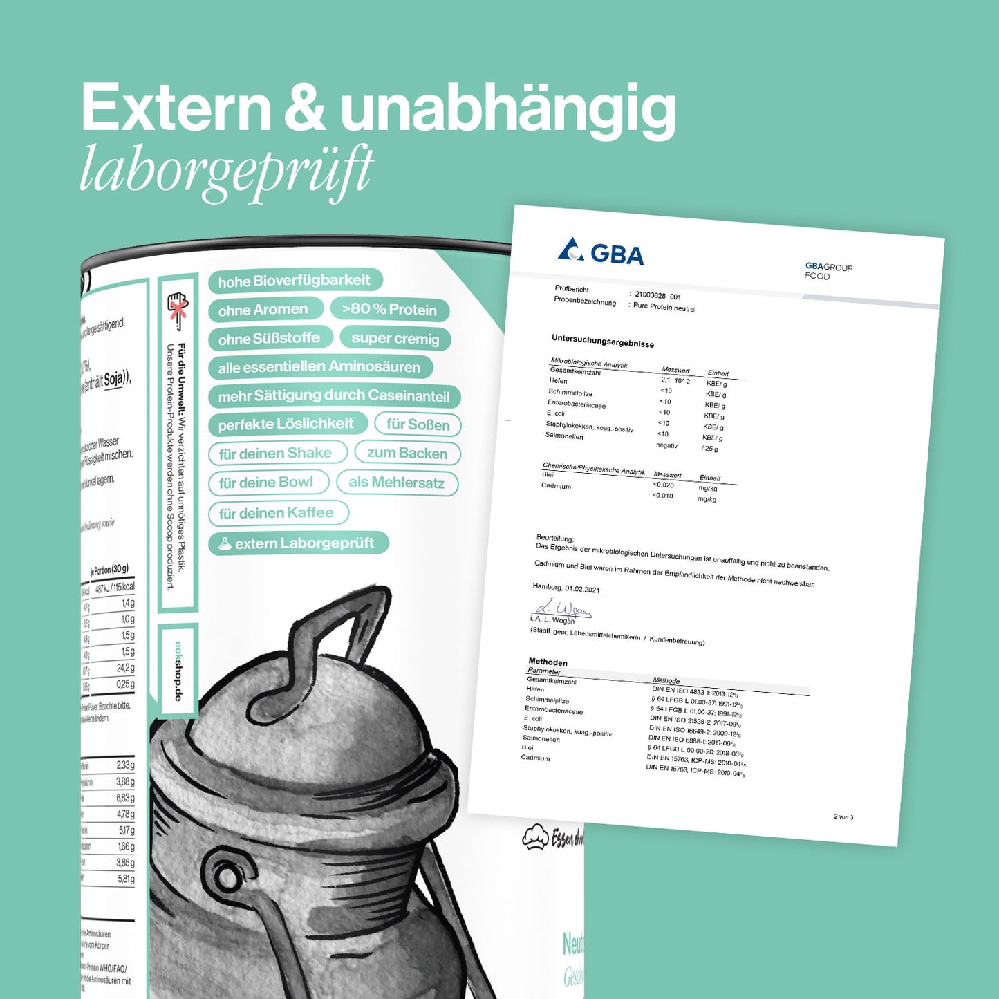 Pure Protein (neutral) - Proteinpulver ohne Süßstoffe & Aromen