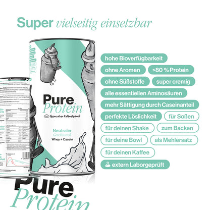 Pure Protein (neutral) - Proteinpulver ohne Süßstoffe & Aromen